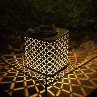 stunning esgarden solar lantern - perfect outdoor patio decorative for your garden, pool, and lawn - waterproof and durable - ideal holiday gift (silver) logo