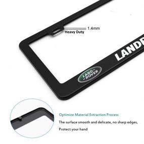 img 1 attached to 🚗 Aluminum License Plate Frames Covers with Zinc Alloy Logo, Set of 2 - Anti-Theft Screws, Ideal for Land Rover