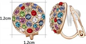 img 3 attached to 18K Gold Plated Clip On Earrings For Women - Sparkly Cubic Zirconia Non Pierced