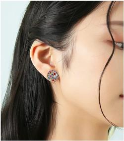 img 2 attached to 18K Gold Plated Clip On Earrings For Women - Sparkly Cubic Zirconia Non Pierced