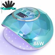 86w uv led nail lamp - skymore fast dryer w/ 4 timer setting, lcd display & auto sensor for fingernail and toenail gel manicure (green) logo