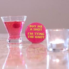 img 1 attached to Get The Party Started With Buttonsmith'S 'Buy Me A Shot' Pinback Button – Made In The USA