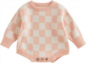 img 4 attached to Baby Boy Girl Fall Winter Knit Sweater Romper Sweatshirt Warm Outfit - Kuriozud