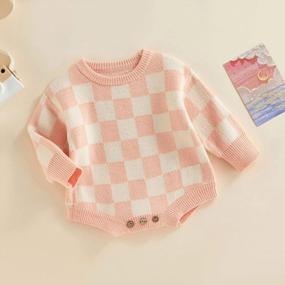 img 3 attached to Baby Boy Girl Fall Winter Knit Sweater Romper Sweatshirt Warm Outfit - Kuriozud