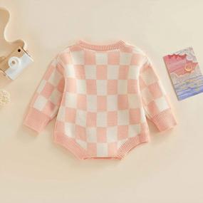 img 2 attached to Baby Boy Girl Fall Winter Knit Sweater Romper Sweatshirt Warm Outfit - Kuriozud