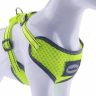 breathable reflective overhead vest harness for small to medium dogs - no pull, choke-free, and perfect for puppies - neon yellow, size medium logo