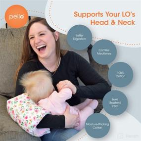 img 2 attached to 🤱 Pello Nursing Arm Pillow - Comfy Cradle, Breastfeeding and Bottle Feeding Head Support Pillow - Travel-Friendly, Washable, Reversible - Ideal for Newborns - Bloom / Papaya