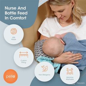img 3 attached to 🤱 Pello Nursing Arm Pillow - Comfy Cradle, Breastfeeding and Bottle Feeding Head Support Pillow - Travel-Friendly, Washable, Reversible - Ideal for Newborns - Bloom / Papaya