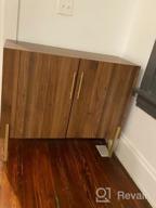 img 1 attached to Roomfitters Mid Century Modern MCM Dark Walnut 39 Inch TV Stand Media Console, Boho Japandi Credenza Buffet Cabinet, Entertainment Center, Wooden Kitchen Wine Cabinet, Sideboard With Gold Legs review by Evan Sharma