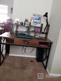 img 8 attached to Рабочий стол 47 дюймов: компьютерный стол DEWEL с выдвижным ящиком и местом для хранения для кабинета в домашнем офисе