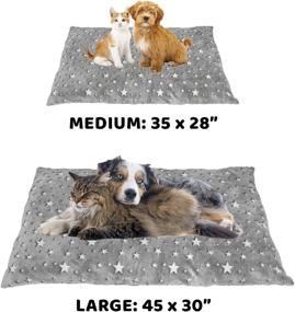 img 1 attached to 🌟 Glow in The Dark Stars Dog Bed/Cat Bed: Plush Nap Mat for Crate - Warm, Cozy & Washer Safe by Downtown Pet Supply