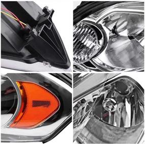 img 1 attached to 🚗 PetGirl Headlight Assembly for Chevy Impala & Monte Carlo 2006-2013 | Black Housing with Amber Reflector | Passenger & Driver Side Compatible
