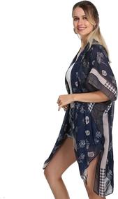 img 2 attached to Women'S Floral Print Kimono Cardigan - Beach Fashion Tassel Cover Up