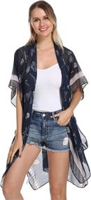 img 4 attached to Women'S Floral Print Kimono Cardigan - Beach Fashion Tassel Cover Up