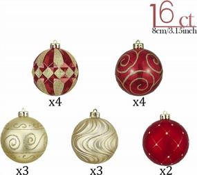img 1 attached to Add A Touch Of Luxury To Your Christmas Decor With Valery Madelyn'S Shatterproof Red And Gold Ball Ornaments