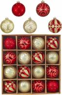 add a touch of luxury to your christmas decor with valery madelyn's shatterproof red and gold ball ornaments logo