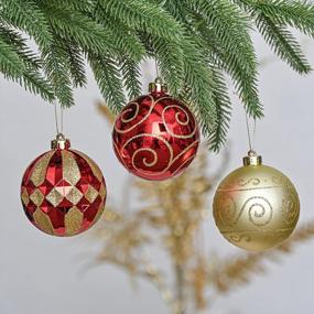 img 3 attached to Add A Touch Of Luxury To Your Christmas Decor With Valery Madelyn'S Shatterproof Red And Gold Ball Ornaments