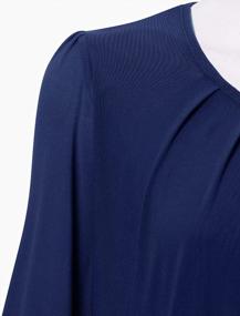 img 2 attached to Women'S Fitted Long Sleeve Top With Scoop Neck And Pleated Front - Timeson Blouse