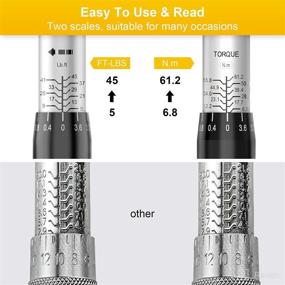 img 2 attached to 🔧 TAGVIT 3/8 Inch Drive Click Torque Wrench Set with Spark Plug Socket, Extension Bar, and Universal Joint - Adjustable (5-45 ft.-lb./6.8-61.2Nm) Dual Direction Torque Wrench for Bicycles, Motorcycles, and Cars