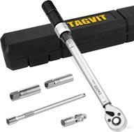 🔧 tagvit 3/8 inch drive click torque wrench set with spark plug socket, extension bar, and universal joint - adjustable (5-45 ft.-lb./6.8-61.2nm) dual direction torque wrench for bicycles, motorcycles, and cars logo