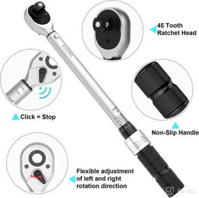 img 1 attached to 🔧 TAGVIT 3/8 Inch Drive Click Torque Wrench Set with Spark Plug Socket, Extension Bar, and Universal Joint - Adjustable (5-45 ft.-lb./6.8-61.2Nm) Dual Direction Torque Wrench for Bicycles, Motorcycles, and Cars