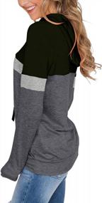 img 2 attached to Women'S Color Block Hoodie Tops Long Sleeve Drawstring Pullover Sweatshirt With Pocket (S-XXL)