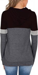 img 1 attached to Women'S Color Block Hoodie Tops Long Sleeve Drawstring Pullover Sweatshirt With Pocket (S-XXL)