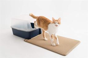 img 2 attached to 🐾 BlackHole Litter Mat - Dual-Layered Trap Cat Litter Mat - Premium EVA Foam Material - Pet Safe & Waterproof - Floor Protector - Easy to Clean - Ideal for Narrow Spaces - 27"x18" (Beige)