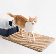 🐾 blackhole litter mat - dual-layered trap cat litter mat - premium eva foam material - pet safe & waterproof - floor protector - easy to clean - ideal for narrow spaces - 27"x18" (beige) logo