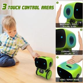 img 2 attached to GILOBABY Робот-игрушка с голосовым управлением для детей, интерактивный умный говорящий сенсорный датчик распознавания речи с пением, танцами и повторением - подарки на день рождения для мальчиков и девочек в возрасте 3-8 лет
