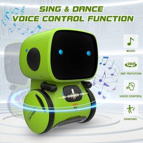 img 1 attached to GILOBABY Робот-игрушка с голосовым управлением для детей, интерактивный умный говорящий сенсорный датчик распознавания речи с пением, танцами и повторением - подарки на день рождения для мальчиков и девочек в возрасте 3-8 лет