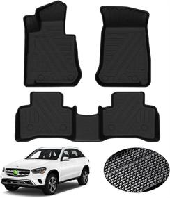 img 4 attached to Custom Fit All-Weather Floor Mats for 2016-2022 Mercedes Benz GLC Class (All Models including GLC300 and GLC250) - 1st & 2nd Row Liners in Black