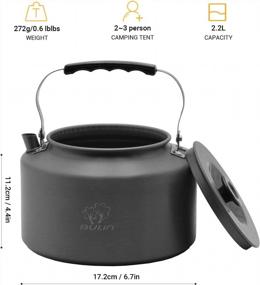 img 1 attached to Ultralight Aluminum Alloy Camping Kettle - 2.2L/1.6L - Fast Heating For Boiling Water, Coffee, And Tea - Portable Outdoor Gear For Hiking, Picnics, And Travel - Great For Open Campfires
