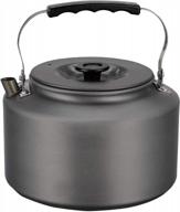ultralight aluminum alloy camping kettle - 2.2l/1.6l - fast heating for boiling water, coffee, and tea - portable outdoor gear for hiking, picnics, and travel - great for open campfires logo