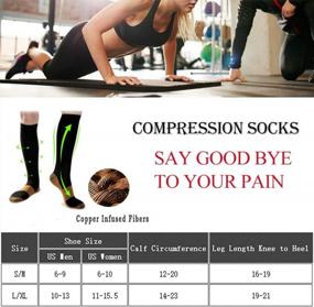 img 3 attached to Graduated Copper Compression Socks For Men & Women Circulation 8 Pairs 15-20MmHg - Best For Running Athletic Cycling