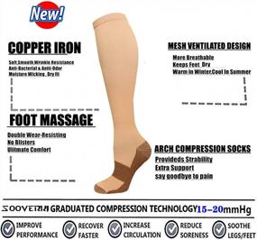 img 2 attached to Graduated Copper Compression Socks For Men & Women Circulation 8 Pairs 15-20MmHg - Best For Running Athletic Cycling
