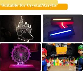 img 3 attached to 🔦 6-inch Rectangle LED Lights Display Pedestal Stand for Acrylic, Crystal, Night Light, Glass, Resin Art - Colorful Crystal Wooden Lighted Base