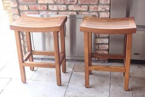 img 1 attached to 24-Inch Tall Teak Counter Stool By AquaTeak - Patented Sumba Design