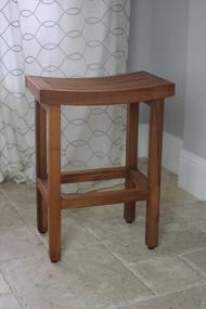 img 2 attached to 24-Inch Tall Teak Counter Stool By AquaTeak - Patented Sumba Design