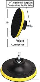 img 1 attached to DUOSHIDA 4 Inch Drill Powered Brush Tile Scrubber Scouring Pads Cleaning Kit - Efficiently Cleans Large Flat Areas with 2 Different Stiffness Scrubbing Pads and 4-Inch Disc Pad Holder