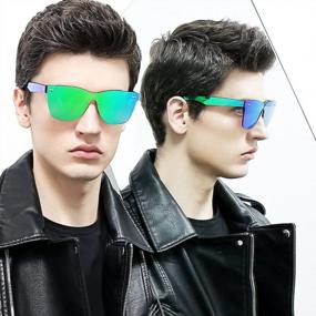 img 3 attached to Oversized Square Rimless Sunglasses With Anti-Reflective Mirror Lens For Women And Men - 2020 VentiVenti Edition