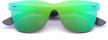 oversized square rimless sunglasses with anti-reflective mirror lens for women and men - 2020 ventiventi edition logo