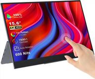 uperfect portable monitor touchscreen adobe 15.6", 3840x2160, ultrawide screen, glossy screen, anti-glare coating, logo