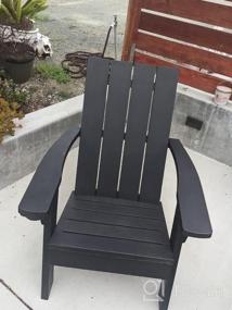 img 7 attached to Стул FRUITEAM Taupe Adirondack с подстаканником - атмосферостойкий стул для костра и патио на открытом воздухе для двора, террасы, сада и газона - эргономичное кресло для отдыха с грузоподъемностью 350 фунтов