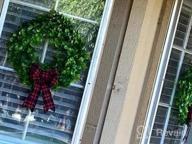 img 1 attached to 12 Pack Red Buffalo Plaid Christmas Wreath Bows - Velvet Bows For Indoor And Outdoor Decorations review by Tanya Barker