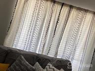 img 1 attached to ARTBECK Boho Cotton Linen Curtains With Tassels: Geometric Semi-Blackout Print Farmhouse Bohemian Window Drapes For Living Room, 1 Panel review by Charles Ahmar