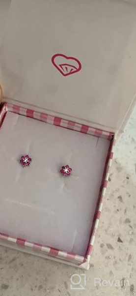 img 1 attached to 925 Sterling Silver 5mm Multicolored CZ Flower Screw Back Earrings for Young Girls - Delicate Floral Screw Back Earrings for Infants, Toddlers - CZ Flower Studs with Secure Screw Back Locking for Children review by Heather Powell