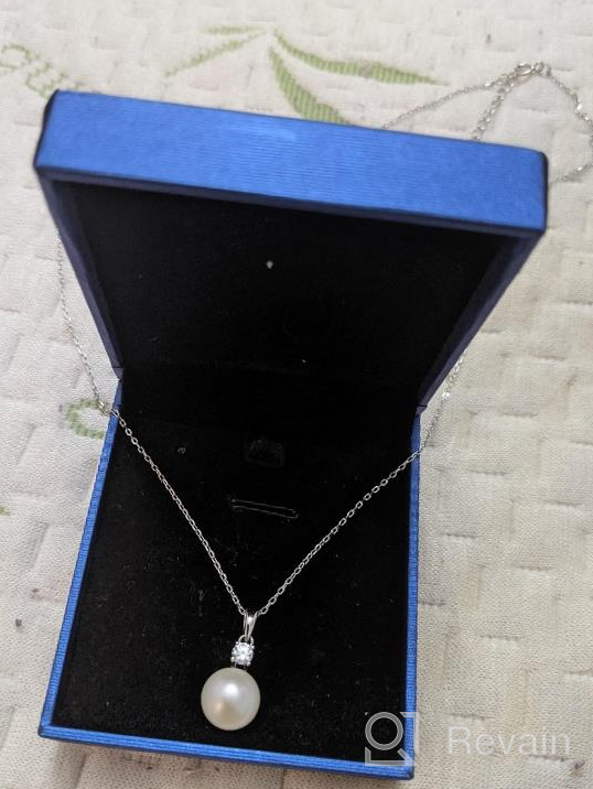 img 1 attached to Elegant Women's 925 Sterling Silver Freshwater Cultured Pearl Pendant Necklace by JO WISDOM Jewelry: A Timeless Piece for Women and Girls review by Jodi Ward