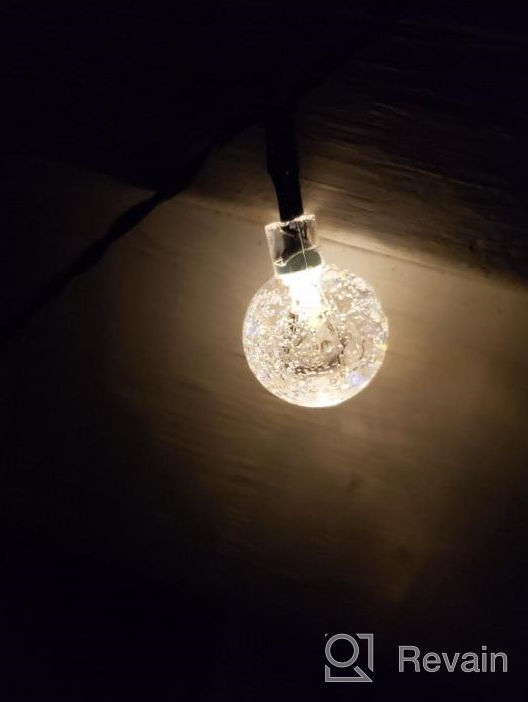 img 1 attached to Solar Powered Crystal Ball Globe String Lights - Waterproof LED Fairy Lights For Home & Garden Decor review by Joe Unruh