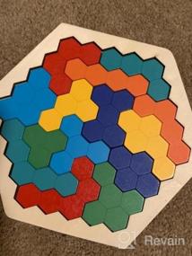 img 8 attached to Деревянная головоломка с шестигранной головкой - игрушка-головоломка для детей и взрослых, фигурные блоки Tangram, игры IQ для образования STEM Монтессори - идеальный подарок для мальчиков и девочек (коричневый)